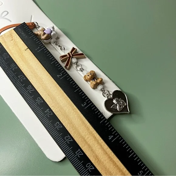 Bears, Bow, and Angel Handmade Beaded Heart Shape Barrette - Picture 8 of 8